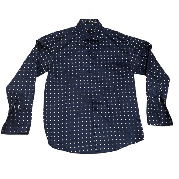 Leonardi Other - Leonardi Men's Navy/White Polka Dot Dress Shirt-size 3XL